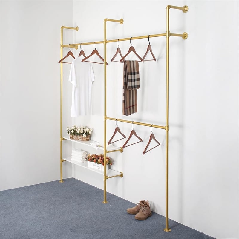 ommercial Grade Pipe Clothes Racks - 7.9"D x 77.4"W x 83.3"H