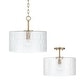preview thumbnail 2 of 14, Emerson 1-light Dual Mount Semi-Flush/ Pendant w/ Embossed Seeded Glass
