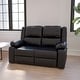 preview thumbnail 1 of 21, Contemporary Upholstered Recliner Loveseat with Headrests and Armrests - 56"W x 35" - 64"D x 38"H Black Leather