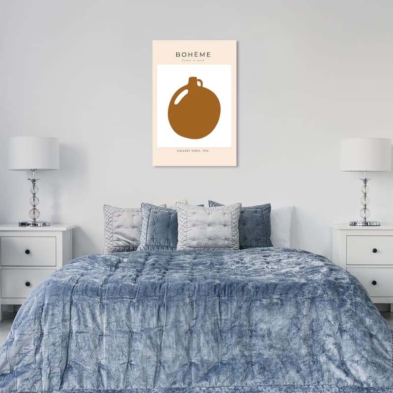 Wynwood Studio Canvas Abstract Boheme Ceramic Shape Brown and Modern & Contemporary Wall Art Canvas Print - 36 x 24