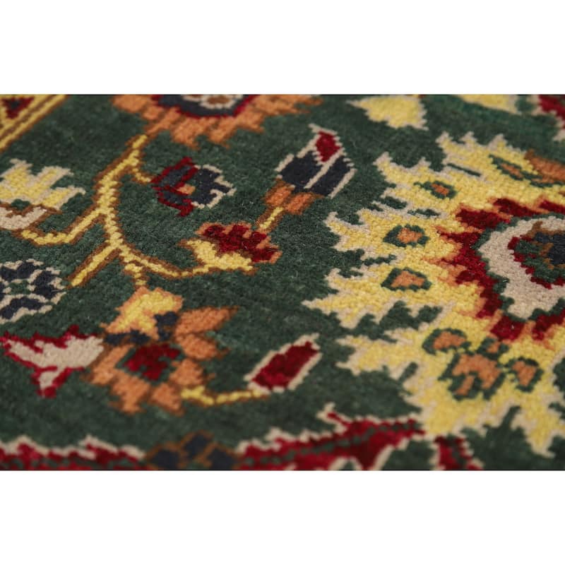 Green Floral Kazak Oriental Foyer Rug Hand-Knotted Wool Carpet - 2'0" x 3'0"