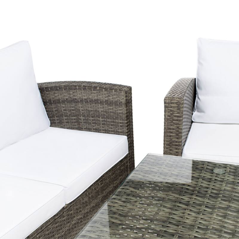 SAFAVIEH Outdoor Living Nyra 4-Piece Patio Dining Set - 70"W x 32"D x 27"H