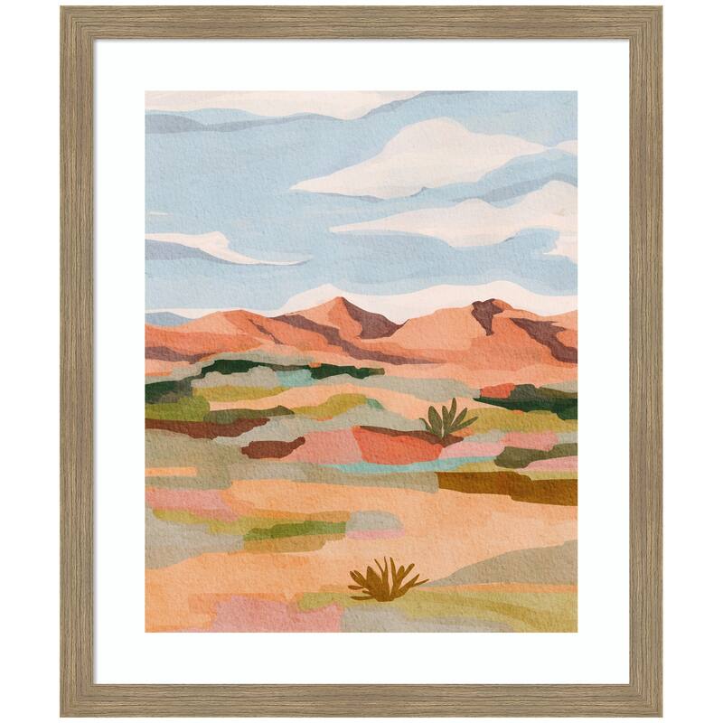 Kate and Laurel Framed Art Southwestern Dreams l by Nikita Jariwala - 22x26 - Brown