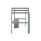 preview thumbnail 8 of 28, Kid Bed Frame Wood Twin Loft Bed with Under-bed Built-in Desk and Storage Cabinet