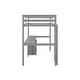 preview thumbnail 11 of 22, Twin Loft Wood Bed with Under-bed, Built-in Desk, Grey