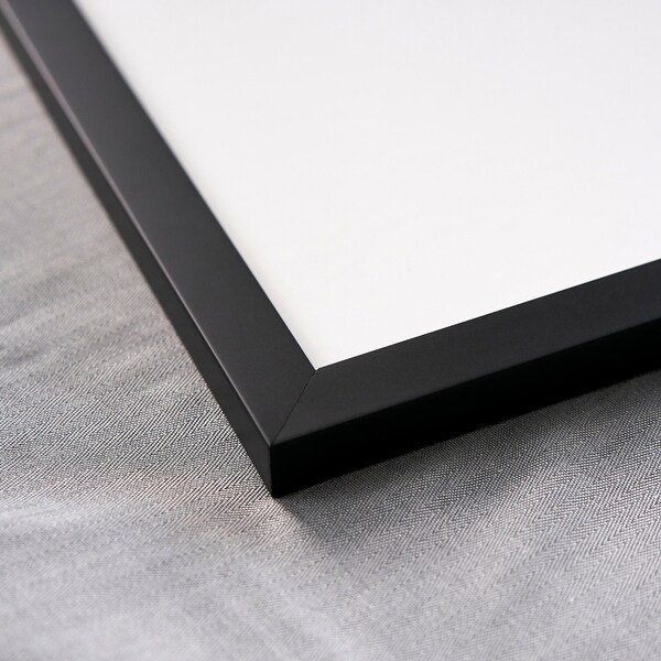 12x17 Frame with Mat Black 14x19 Frame Wood Made to Display