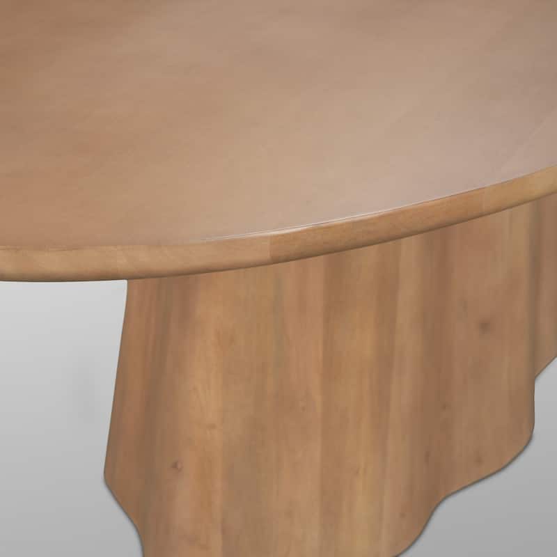 Jovani 94" Solid Brown Mango Wood Oval Dining Table - 94.0L x 47.0W x 30.0H Inches