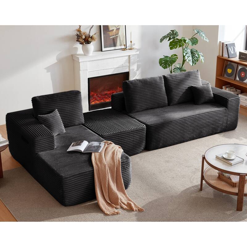 105.7"Cloud Sectional Couch with U-Shaped Chaise,Modern Modular Sofa with Deep Seat