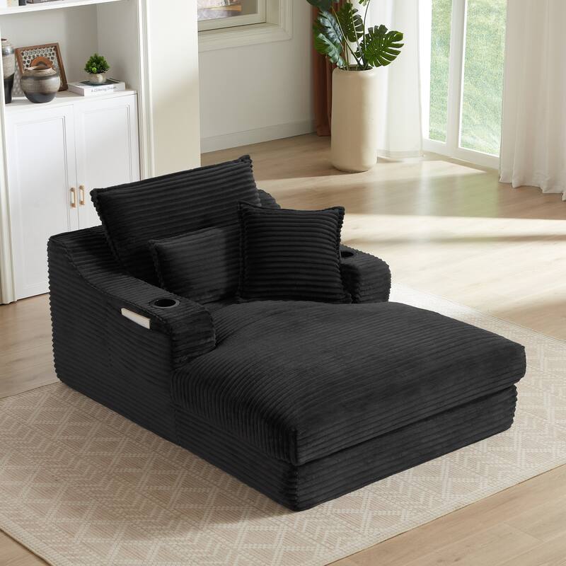 Rossetta 47'' Modern Comfortable Unique Cushion Design Cushioned Compression Corduroy Sofa with Spacious Depth