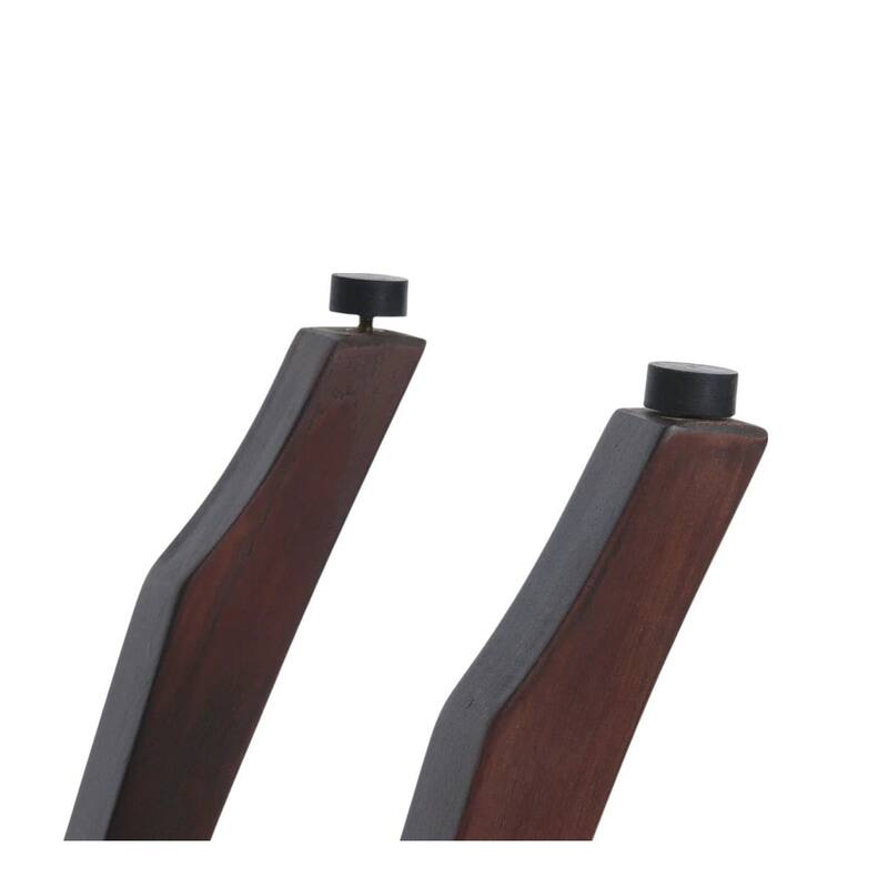 HomeRoots 24" Dark Brown Solid Teak Wood Shower Bench