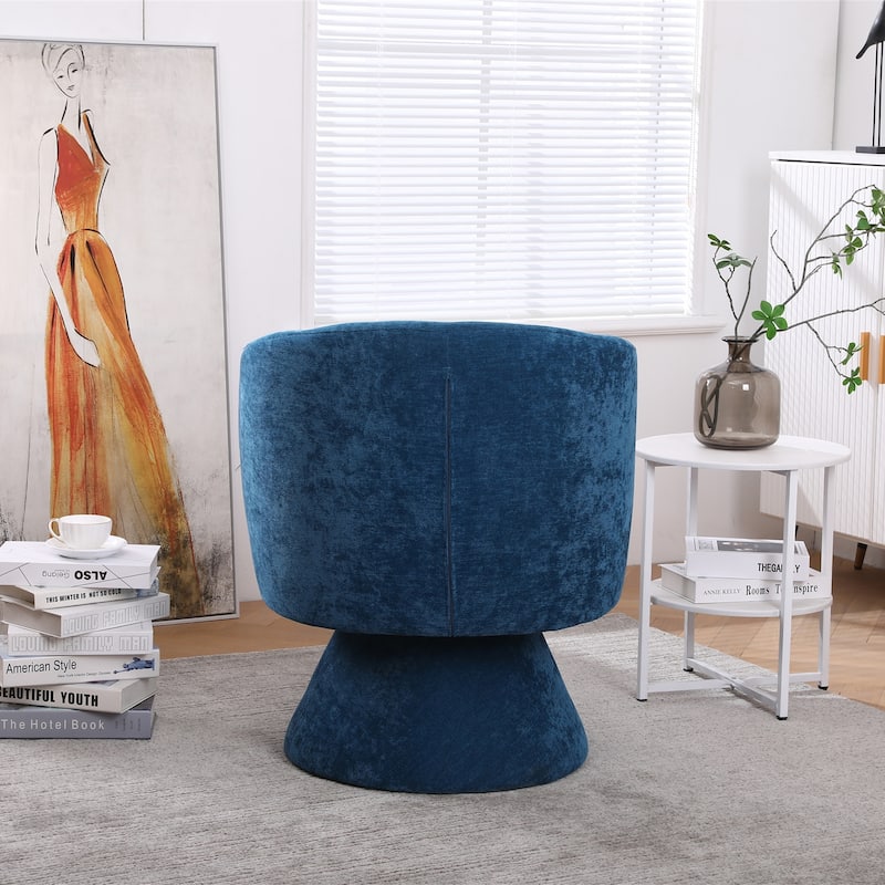Round Fabric Swivel Accent Chair