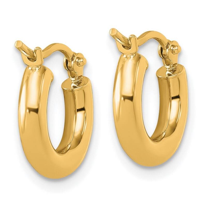 Curata 14k Yellow Gold Polished Polished Hoop Earrings - 14x14mm