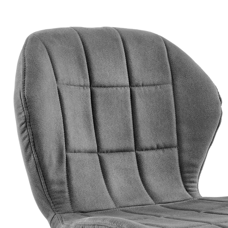Charcoal Fabric Bar Height Chair with Backrest, Footrest and Black Iron Frame