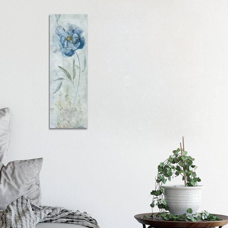 iCanvas "Blue Peony" by Carol Robinson Canvas Print - 36x12x1.5
