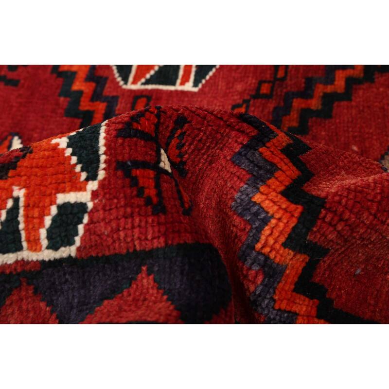 ECARPETGALLERY Hand-knotted Melis Vintage Dark Red Wool Rug - 6'0 x 7'4