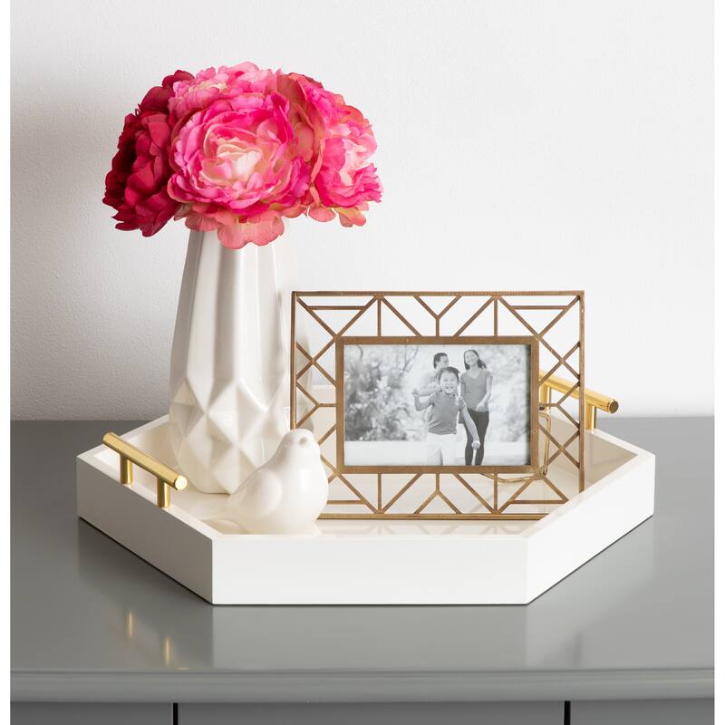 Kate and Laurel Lipton Hexagon Decorative Tray - 18x18