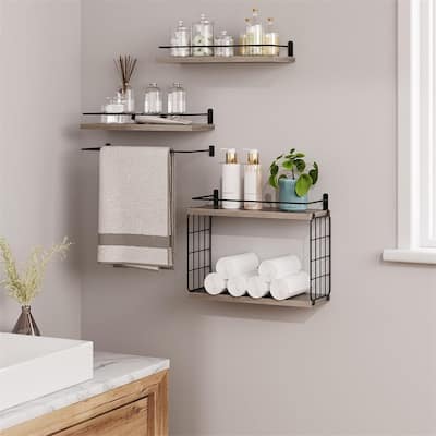 4+1 Tier Floating Shelves - 14.7"L x 5.8"W x 11.6"H