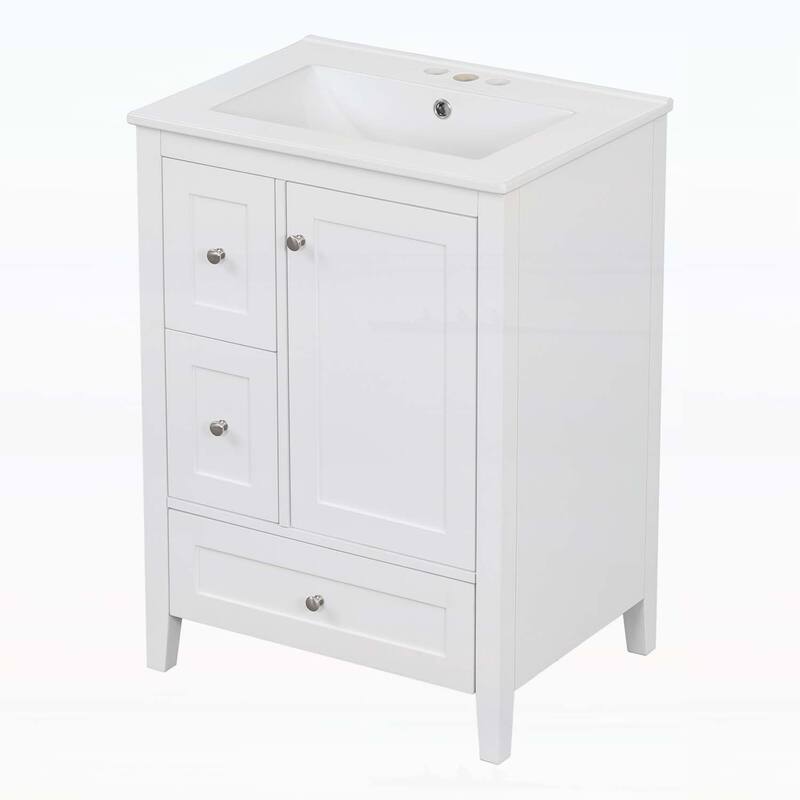 Freestanding Vanity Set with Storage,Adjustable Shelf