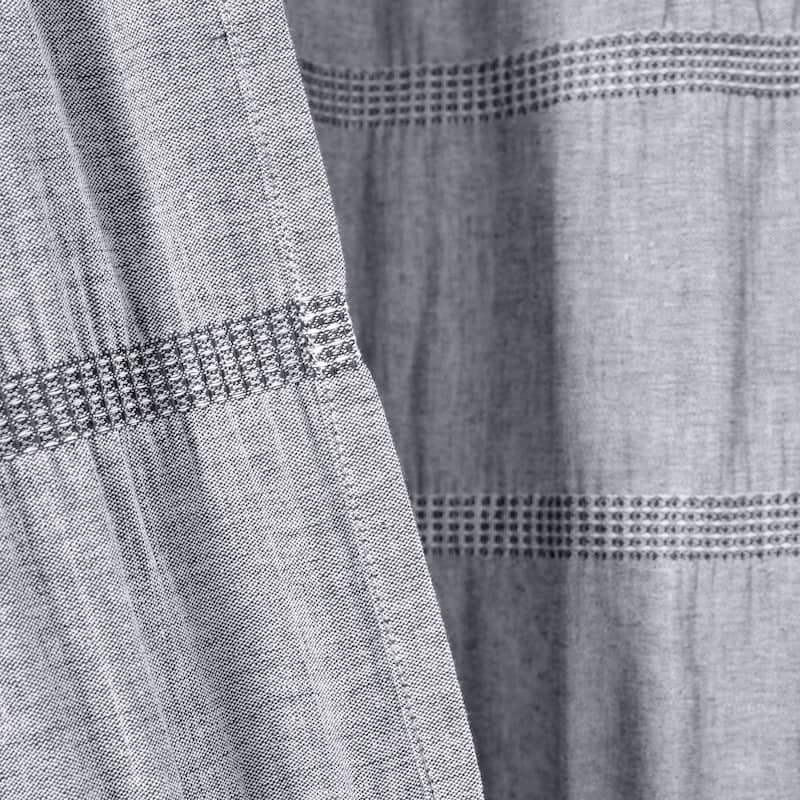 Lush Decor Waffle Stripe Woven Cotton Shower Curtain