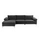 Velvet Upholstered L-Shape Sectional Sofa - Dark Grey