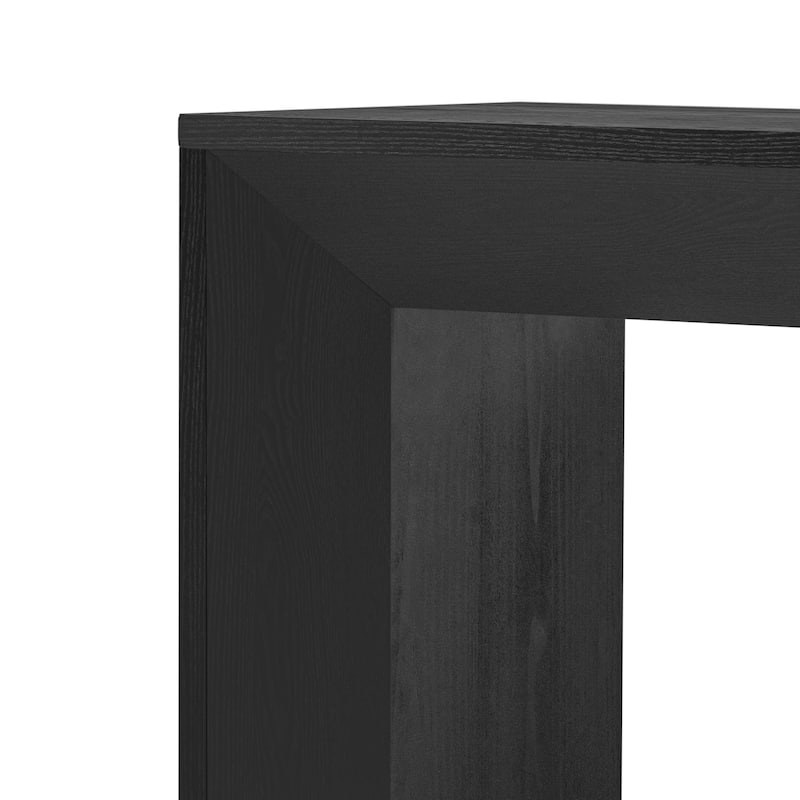 59" MDF Console Table with Fireplace Design and Wood Veneer for Living Room