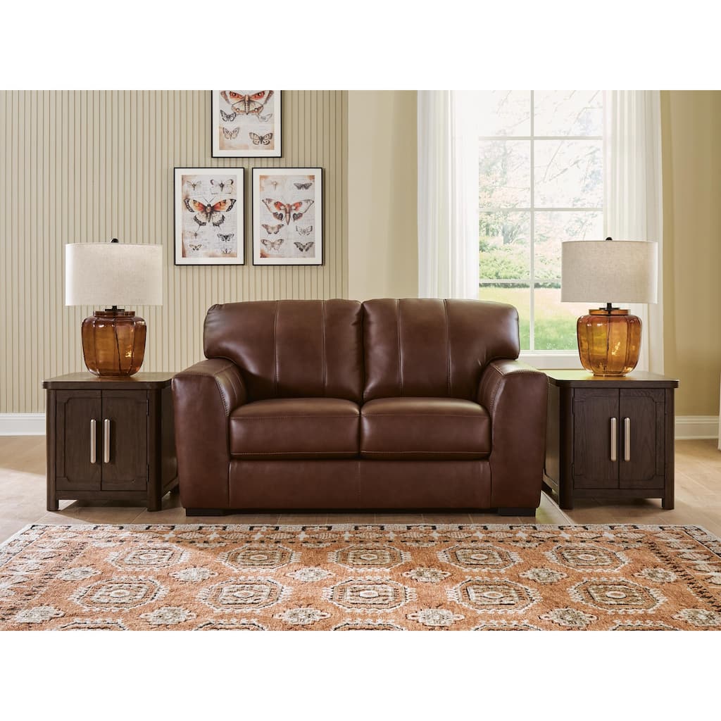Signature Design by Ashley Creazzo Brown Loveseat - 70" W x 44" D x 40" H