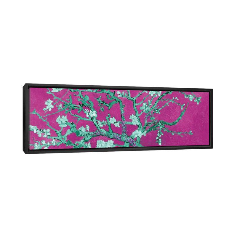 iCanvas "Almond Blossom On Magenta" by Vincent van Gogh Framed Canvas Print - 20x60 - Black