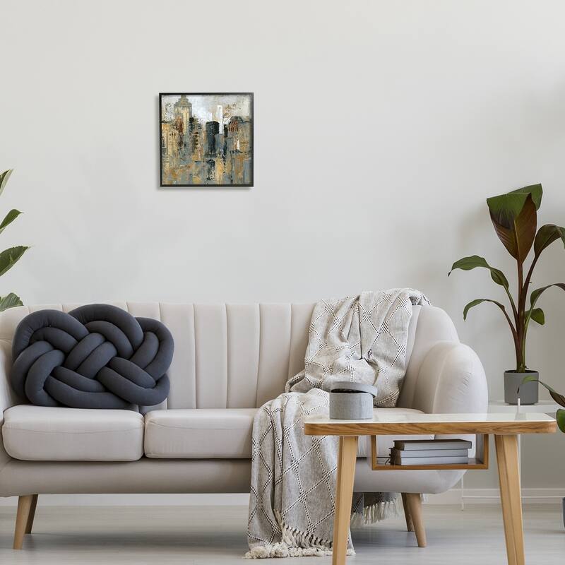 Stupell Abstract Cityscape Urban Buildings Modern Architecture Framed Wall Art, Design by Carol Robinson - Gold