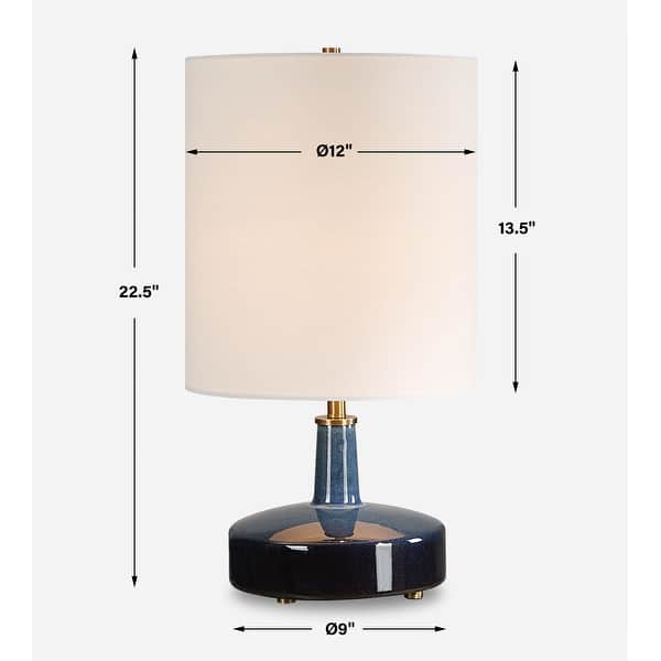 Uttermost Abyss Blue Table Lamp - 22.5" H X 12" W X 12" D