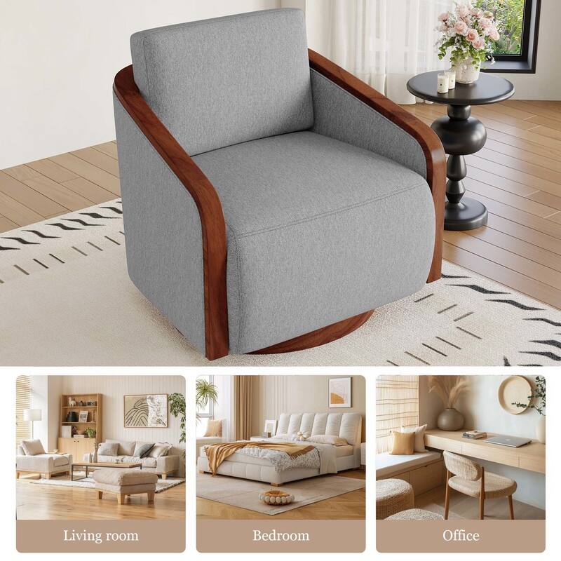 Modern Upholstered Swivel Accent Chair Set of 2