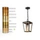preview thumbnail 10 of 16, Anly Modern Farmhouse Black Gold 1-Light Outdoor Pendant Lights Patio Lantern Lamp - D7" x H12.2"