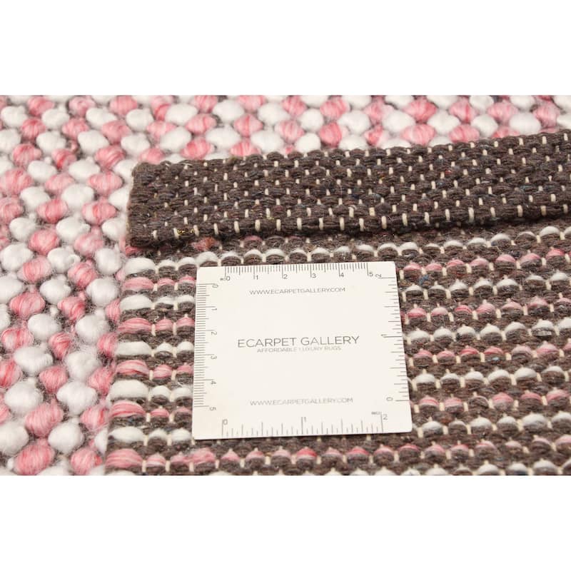 ECARPETGALLERY Braid weave Sienna Pink Wool Rug - 5'0 x 8'0
