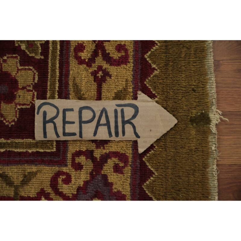 Hand Knotted Oriental 100% Wool Carpet Traditional Floral Green Agra Area Rug - 14' 10'' X 13' 1''