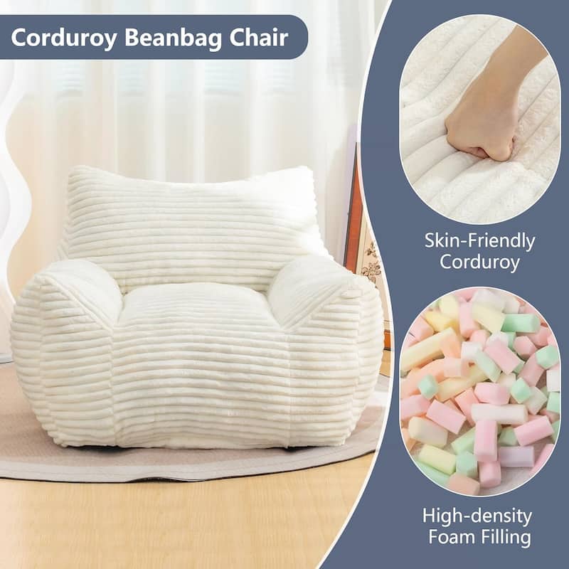 Bean Bag Chair for Adults with Armrests, Oversized Comfy Beanbag Lounge Lazy Floor Sofa Chair