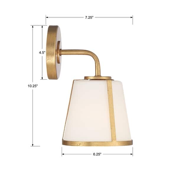 Fulton 1 Light Antique Gold Wall Mount - 6.25'' W x 10.25'' H x 7.25'' D