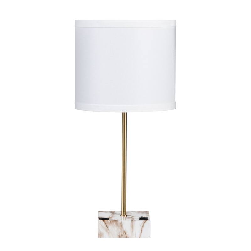 Tilbury 19" USB Table Lamp, White