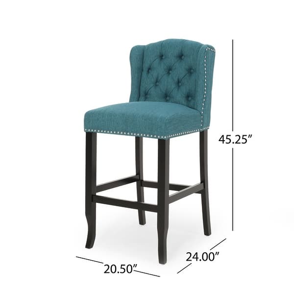dimension image slide 2 of 4, Foxwood Wingback Barstool (Set of 2) by Christopher Knight Home
