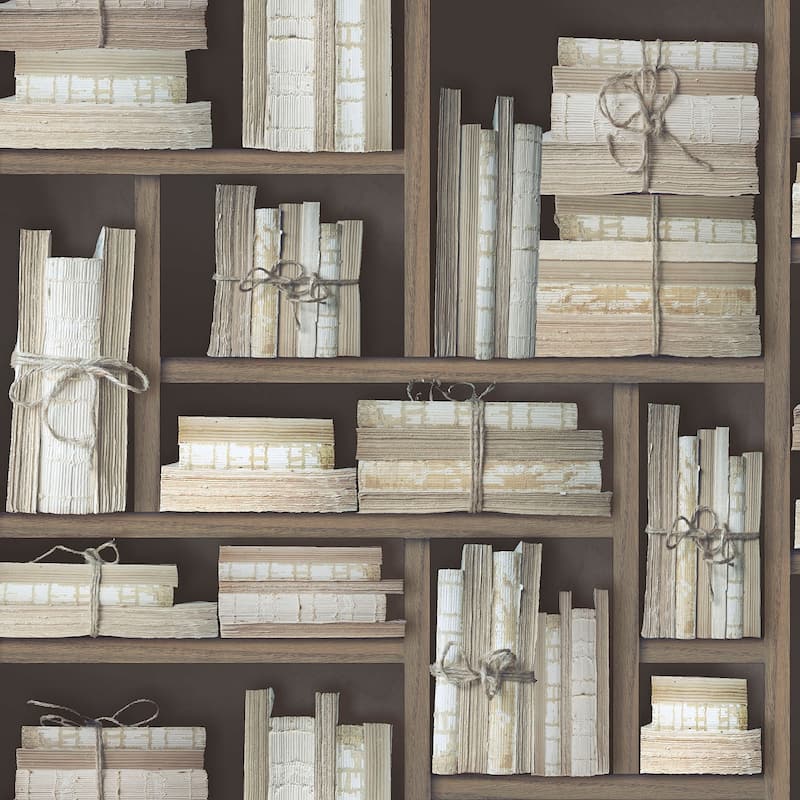 Galerie Wallcoverings Nostalgie Collection Natural Books Non-woven Matte Wallpaper Roll