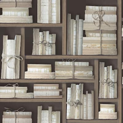 Galerie Wallcoverings Nostalgie Collection Natural Books Non-woven Matte Wallpaper Roll