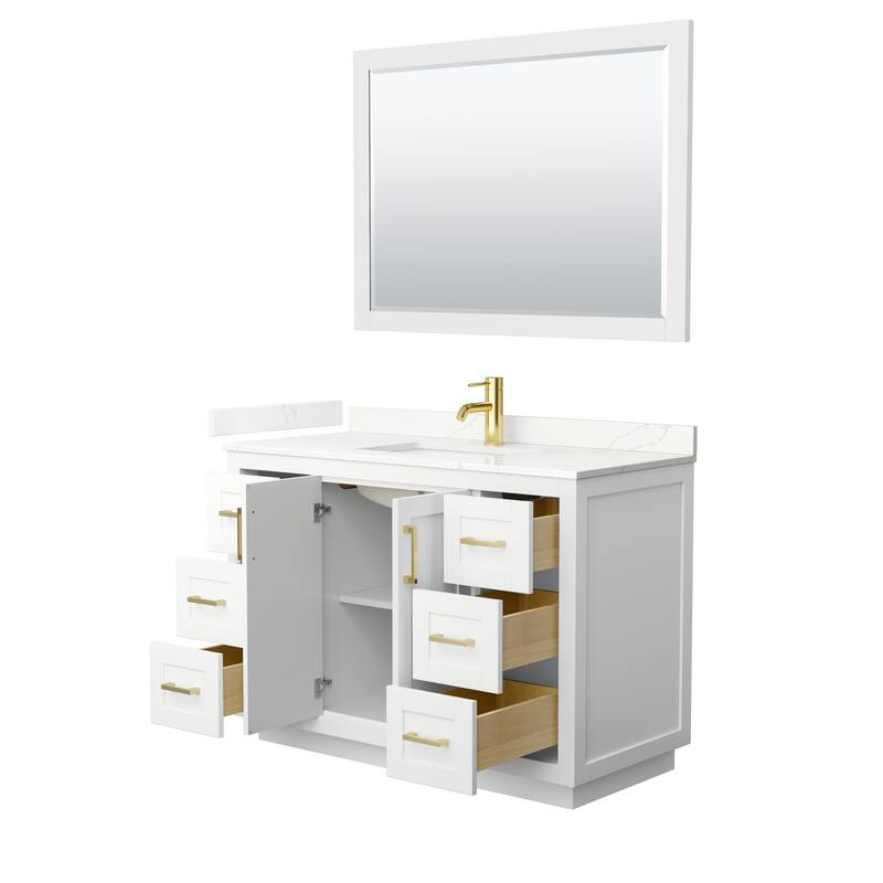 Miranda 48-inch Single Vanity, Quartz Top, 46-inch Mirror