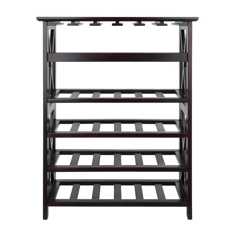 Rio 24-Bottle Wine Rack, Espresso - 28.74 x 13.39 x 35.71 inches