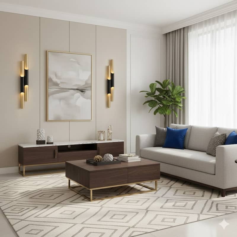 4-Light Matte Black Tubed Wall Sconce With A Gold Interior