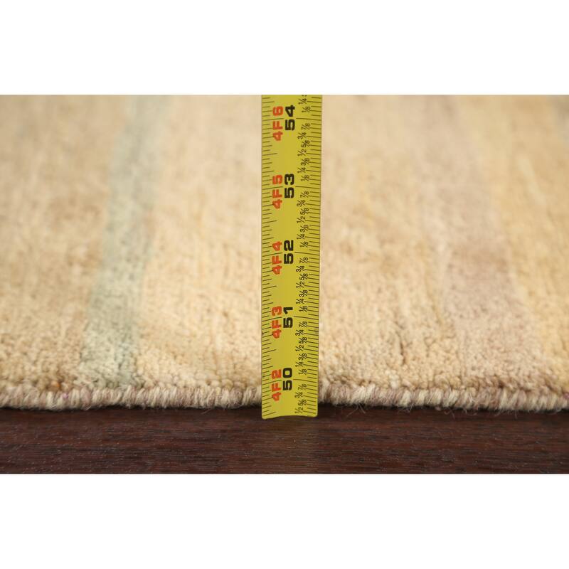 Contemporary Striped Gabbeh Kashkoli Wool Area Rug Hand-knotted Carpet - 3'1" x 5'2"