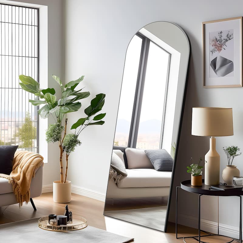 Nonfriable Arched Wood Mirror Wall Mirror Dressing Mirror With Stand