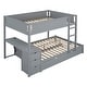 preview thumbnail 14 of 18, Full-Over-Full Bunk Bed with Twin size Trundle, Storage and Desk,with 2 USB and 2 three-holes Plugs