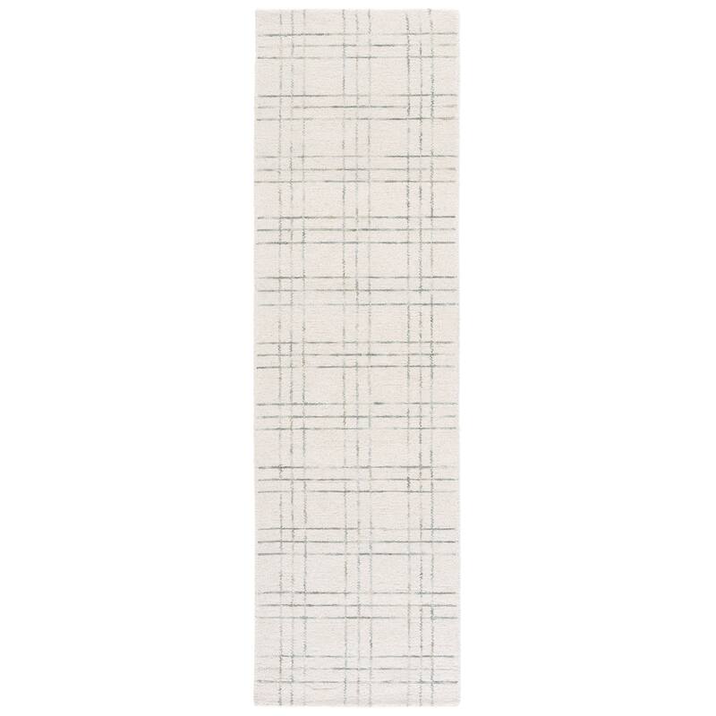 SAFAVIEH Handmade Genre Eilon Wool Rug - 2'3" x 8' Runner - Ivory/Light Sage