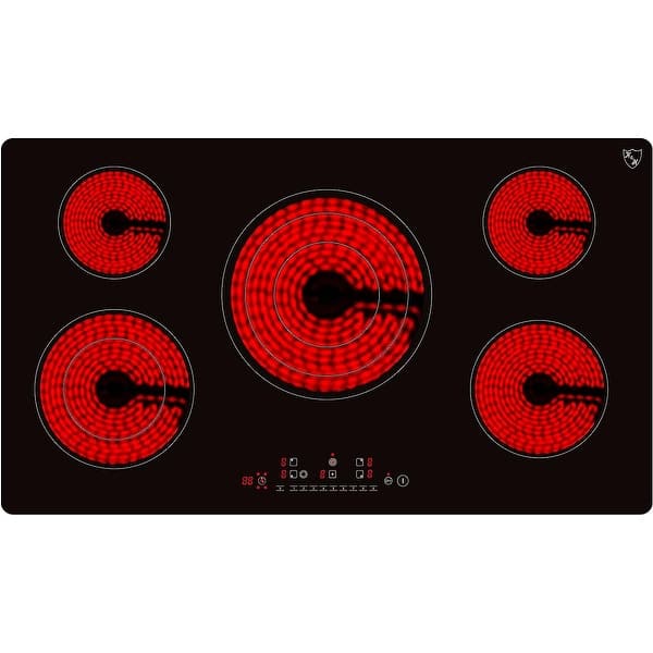 K&H 5 Burner 36 Inch Builtin Electric Stove Top Radiant Ceramic