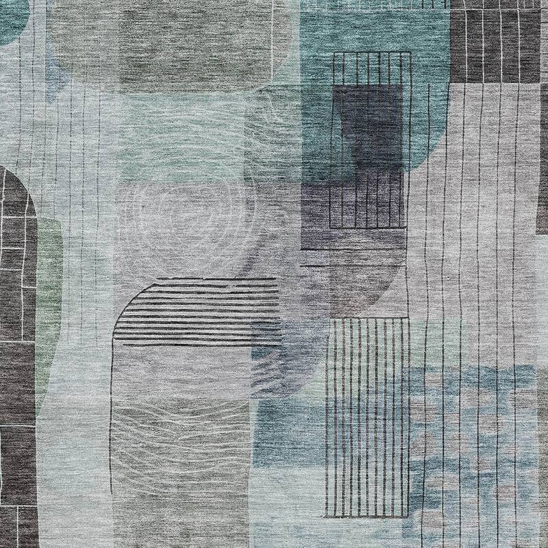 HomeRoots Abstract Transitional Rectangle Outdoor Rug