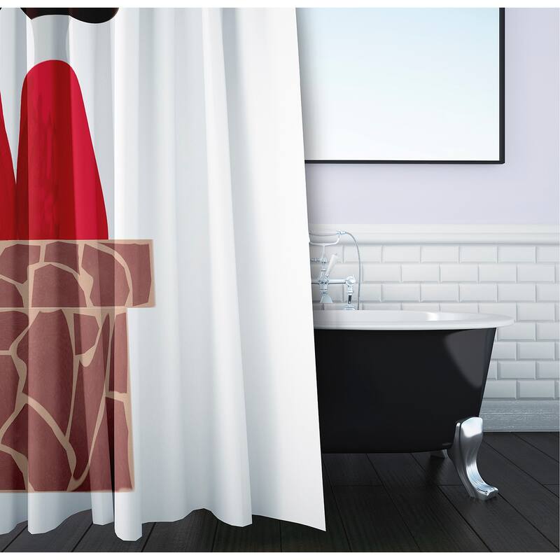 Away He Goes Holiday Print Shower Curtain