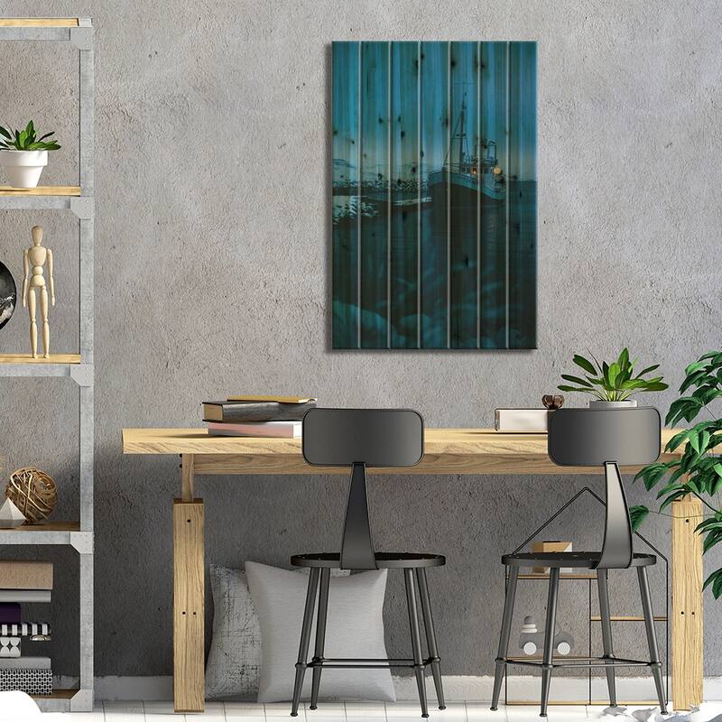 Dalvik, Iceland Print On Wood by Sebastian Scheichl - Multi-Color